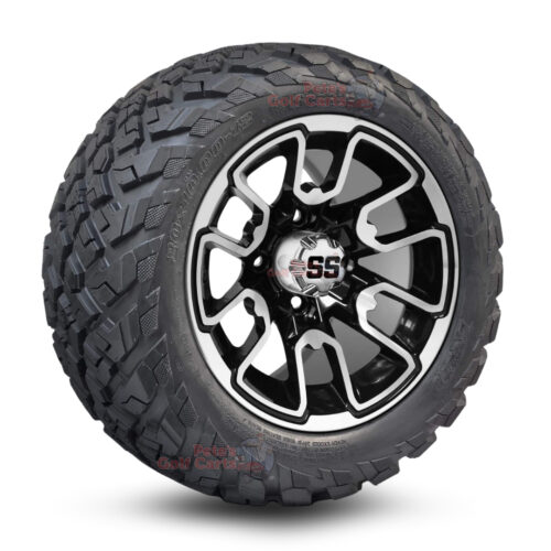 12-inch-lizard-black-machined-golf-cart-wheels-and-20-10-12-ironclad-all-terrain-tires-combo-ezgo-clubcar-yamaha-petesgolfcarts-BNDL-TR1216-WH1215