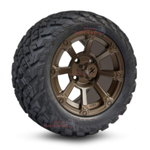 12" Cyclops Bronze Golf Cart Wheels and 20x10-12 Ironclad All Terrain Golf Cart Tires Combo - Set of 4 (20" tall)