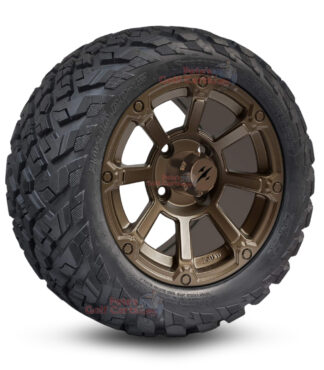 12" Cyclops Bronze Golf Cart Wheels and 20x10-12 Ironclad All Terrain Golf Cart Tires Combo - Set of 4 (20" tall)