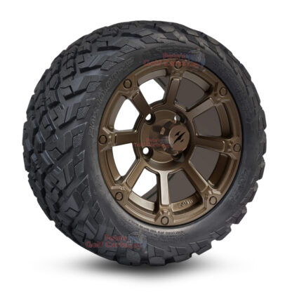 12" Cyclops Bronze Golf Cart Wheels and 20x10-12 Ironclad All Terrain Golf Cart Tires Combo - Set of 4 (20" tall)