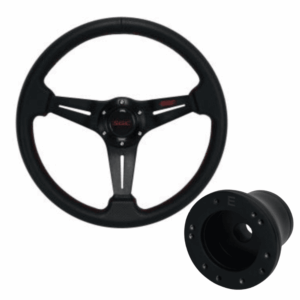 SGC Black Golf Cart Steering Wheel with Adaptor for Yamaha G29 (Drive) and Drive 2 Models