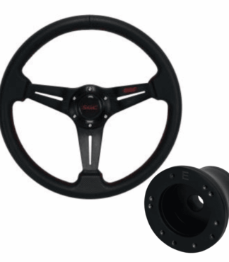 SGC SW1 STEERING WHEEL Black Red Sporty Golf Csrt Steering Wheel for Yamaha Drive Golf Carts