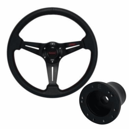 SGC SW1 STEERING WHEEL Black Red Sporty Golf Csrt Steering Wheel for Yamaha Drive Golf Carts