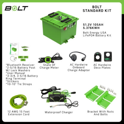 Bolt Energy 48V 105Ah Lithium Golf Cart Battery Kit for EZGO RXV | Heated Square Standard Kit - Image 2