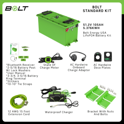 Bolt Energy 48V 105Ah Lithium Golf Cart Battery Kit for EZGO Workhorse, MPT & Terrain | Skinny Standard Kit - Image 6