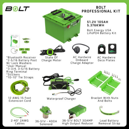 Bolt Energy 48V 105Ah Lithium Golf Cart Battery Kit for Club Car DS, Onward, Precedent, Tempo, Villager | Square Professional - Image 3