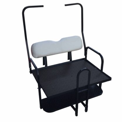 Club Car DS Golf Cart Rear Seat kit 1982-2002.5 Old Style White Cushions Includes Rear Safety Grab Bar