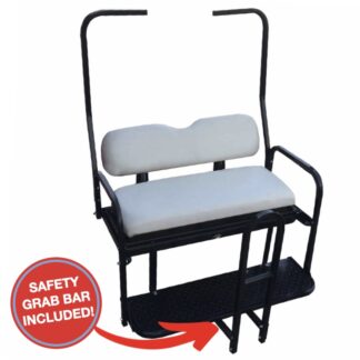 Club-Car-DS-Golf-Cart-Rear-Seat-kit-1982-2002.5-Old-Style-White-Cushions-Includes-Rear-Safety-Grab-Bar-closed-free-grab-bar