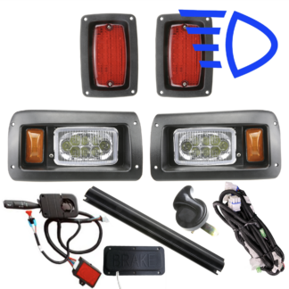 Club-Car-DS-LED-golf-cart-street-legal-light-kit-horn-turn-signals-12v-48v-flexvolt-high-low-beam