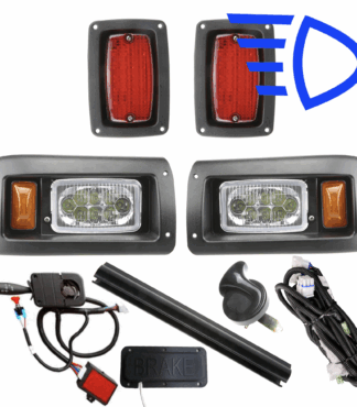 Club-Car-DS-LED-golf-cart-street-legal-light-kit-horn-turn-signals-12v-48v-flexvolt-high-low-beam