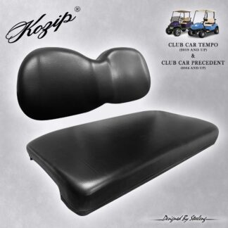 Club Car Precedent Replacement Front Seat Cushions - Black Marine Grade Vinyl