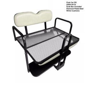 Club Car DS Golf Cart Rear Seat Kit w/ Grab Bar (2000.5-2013) - WHITE | SGC®