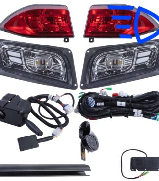 Club-car-tempo-2018-newer-street-legal-high-low-beam-LED-golf-cart-light-kit-horn-turn-signals