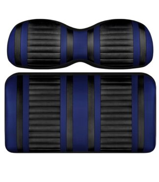 Custom Golf Cart Seat Black and Blue Stripe Extreme
