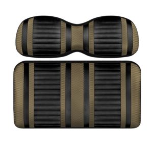 Custom Golf Cart Seat Black and Bronze Stripe Extreme