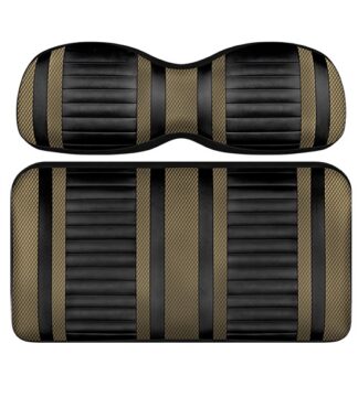 Custom Golf Cart Seat Black and Bronze Stripe Extreme