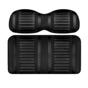 Custom Golf Cart Seat Black and Black Carbon Stripe, Extreme Series by DoubleTake
