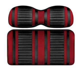Custom Golf Cart Seat Black and Red Stripe Extreme