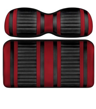 Custom Golf Cart Seat Black and Red Stripe Extreme
