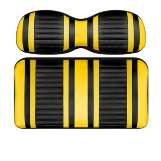 Custom Golf Cart Seat Black and Yellow Stripe Extreme