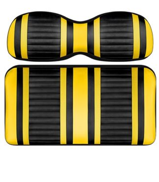 Custom Golf Cart Seat Black and Yellow Stripe Extreme