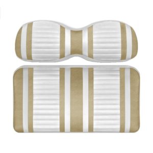 Custom Golf Cart Seat Sand and White Stripe Extreme