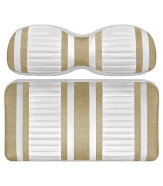 Custom Golf Cart Seat Sand and White Stripe Extreme