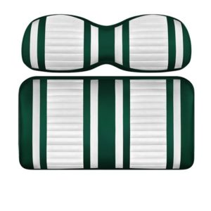 Custom Golf Cart Seat White and Green Stripe Extreme