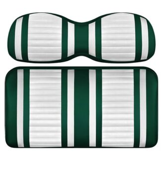 Custom Golf Cart Seat White and Green Stripe Extreme
