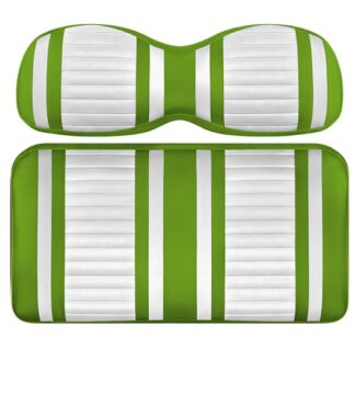 Custom Golf Cart Seat White and Lime Stripe Extreme
