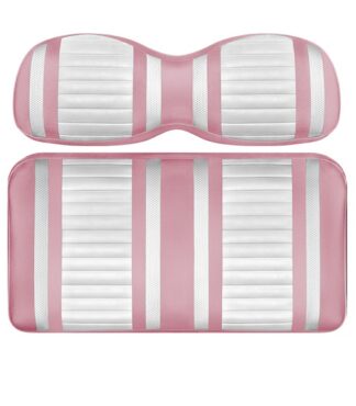 Custom Golf Cart Seat White and Pink Stripe Extreme