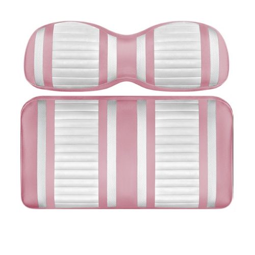 Custom Golf Cart Seat White and Pink Stripe Extreme