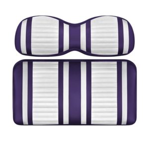 Custom Golf Cart Seat White and Purple Stripe Extreme