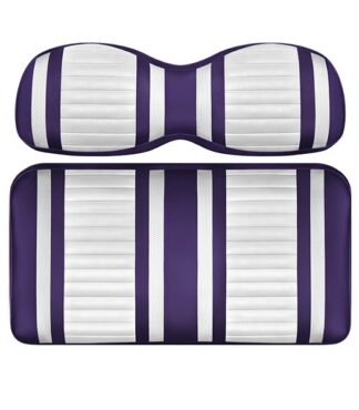 Custom Golf Cart Seat White and Purple Stripe Extreme