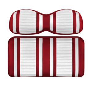 Custom Golf Cart Seat White and Red Stripe Extreme