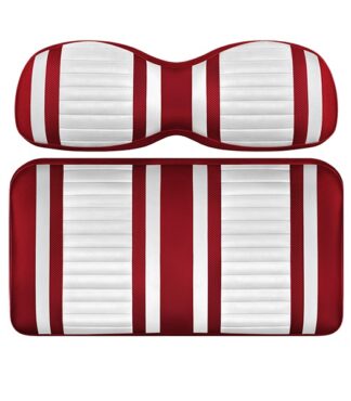 Custom Golf Cart Seat White and Red Stripe Extreme