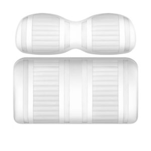 Custom Golf Cart Seat White and White Stripe Extreme