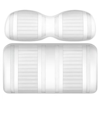 Custom Golf Cart Seat White and White Stripe Extreme