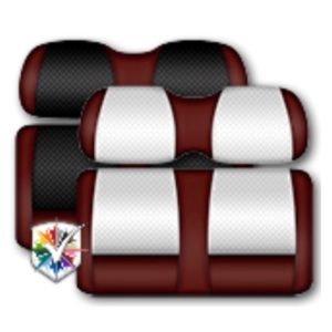 Custom Golf Cart Seats, Burgundy, Clubhouse Series by DoubleTake