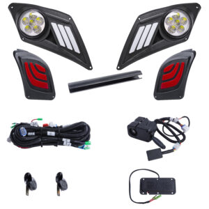 Yamaha Drive 2 Street Legal High/Low Beam LED Golf Cart Light Kit 2017+ Gas & Electric Carts 12-48V Applications