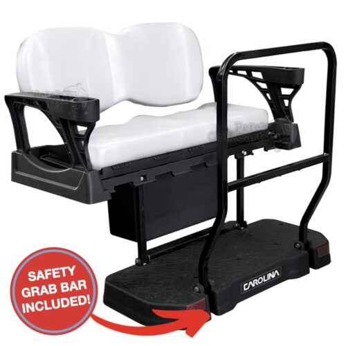 EZGO-TXT-golf-cart-rear-seat-kit-White-deluxe-cushions-carolina-premium-flip-seat-with-grab-bar-and-ice-box