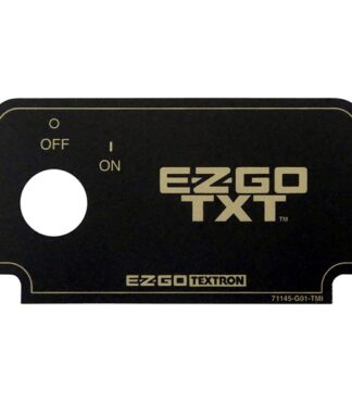 Ezgo Medalist TxT Dash Console Key Switch Name Plate Decal Black Gold