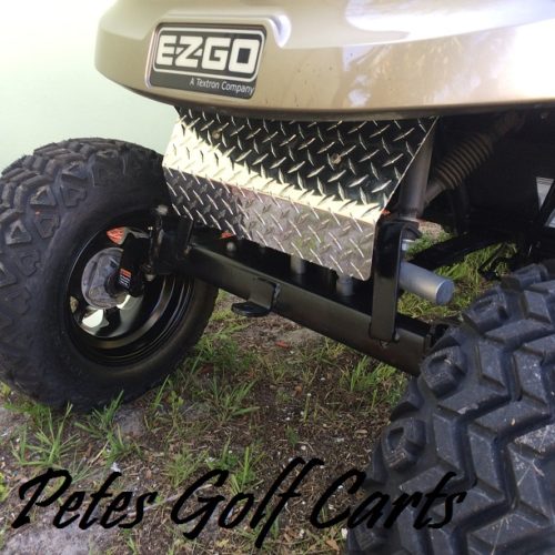 Ezgo TxT Golf Cart Polished Aluminum Diamond Plate Front Shock Cover WM