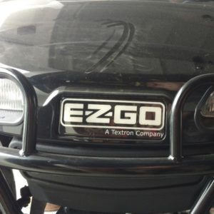 EZGO TXT Valor RXV Name Plate Badge Decal | Silver Metallic Black