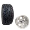 Golf Cart 6 Spoke Wheel and Tire Combo Street Tread 22x11x12
