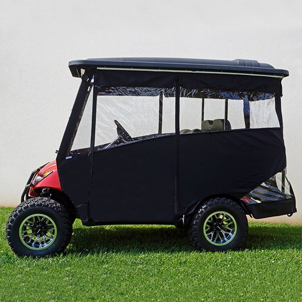 Golf Cart Enclosure For Club Car Precedent With 88 Inch Rhox Top W Rear Seat Black Pete S Carts - Club Car Precedent Black Seat Covers