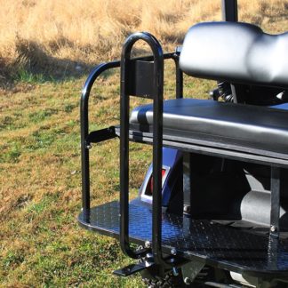 golf cart hitch with safety grab bar