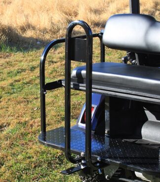 golf cart hitch with safety grab bar