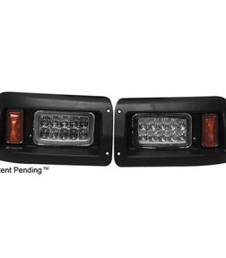 Golf Cart LED Headlights with Bezels Fits Club Car DS 93+ Adjustable