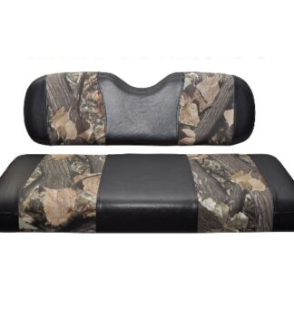 Golf Cart Rear Seat Cover Set Real Tree Camo and Black